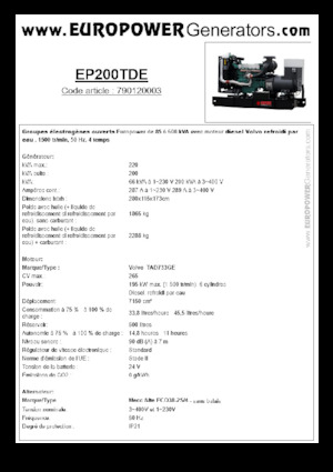 Dizelski generatori Europower EP200TDE (MA)