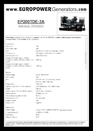 Dizelski generatori Europower EP200TDE-3A (LS)
