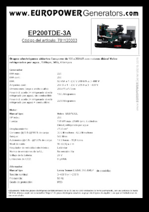 Dizelski generatori Europower EP200TDE-3A (LS)
