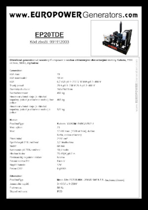 Dizelski generatori Europower EP20TDE (MA)