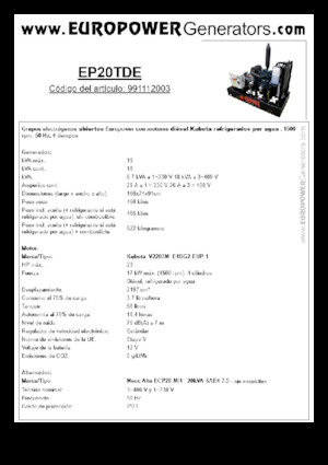 Dizelski generatori Europower EP20TDE (MA)