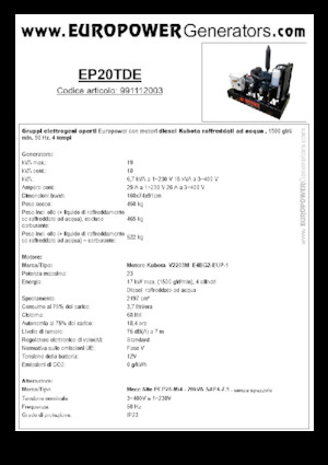 Dizelski generatori Europower EP20TDE (MA)