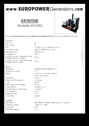 Dizelski generatori Europower EP20TDE (MA)