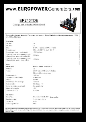 Dizelski generatori Europower EP243TDE (MA)