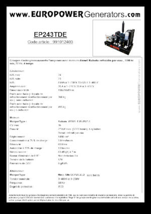 Dizelski generatori Europower EP243TDE (MA)