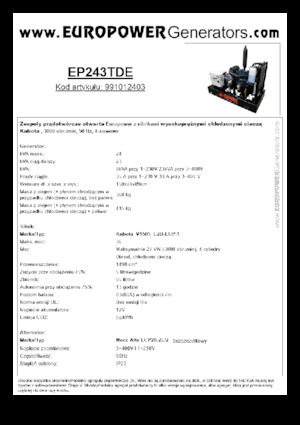 Dizelski generatori Europower EP243TDE (MA)