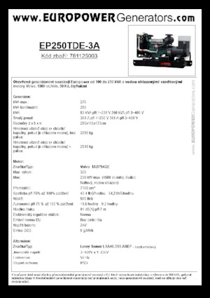 Dizelski generatori Europower EP250TDE-3A (LS)