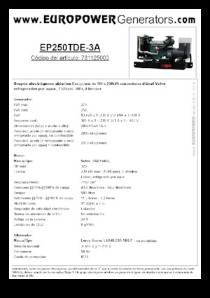 Dizelski generatori Europower EP250TDE-3A (LS)