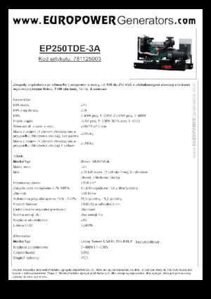 Dizelski generatori Europower EP250TDE-3A (LS)