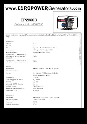 Dizelski generatori Europower EP2800D (MA)