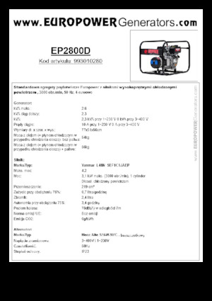 Dizelski generatori Europower EP2800D (MA)
