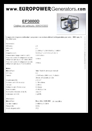 Dizelski generatori Europower EP3000D (MA)