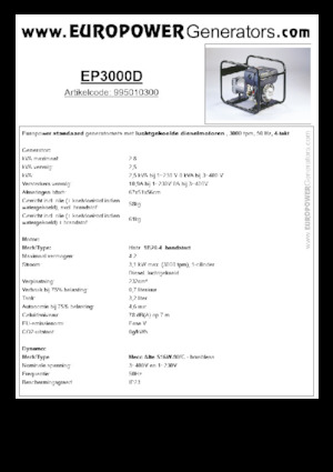 Dizelski generatori Europower EP3000D (MA)