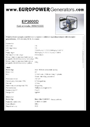 Dizelski generatori Europower EP3000D (MA)