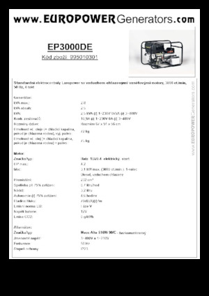 Dizelski generatori Europower EP3000DE (MA)