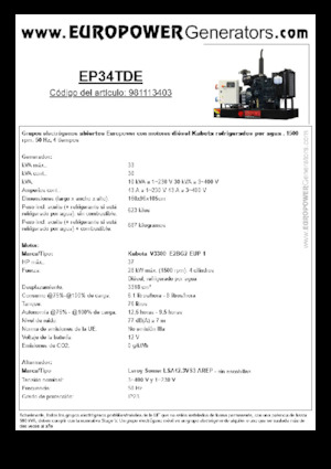 Dizelski generatori Europower EP34TDE (LS)