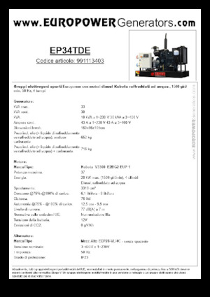 Dizelski generatori Europower EP34TDE (MA)