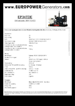 Dizelski generatori Europower EP34TDE (MA)