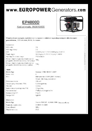 Dizelski generatori Europower EP4000D (S)
