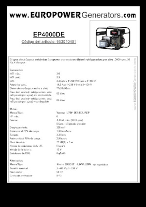 Dizelski generatori Europower EP4000DE (S)