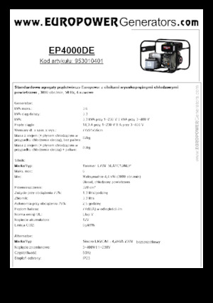 Dizelski generatori Europower EP4000DE (S)