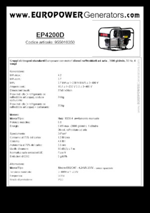 Dizelski generatori Europower EP4200D (S)