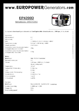 Dizelski generatori Europower EP4200D (S)