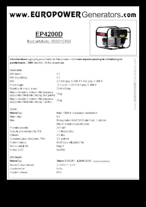 Dizelski generatori Europower EP4200D (S)