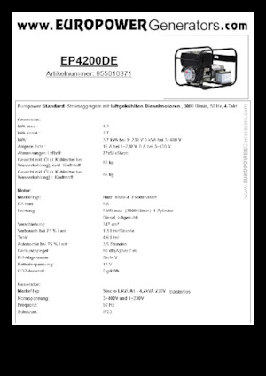Dizelski generatori Europower EP4200DE (S)