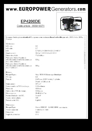 Dizelski generatori Europower EP4200DE (S)