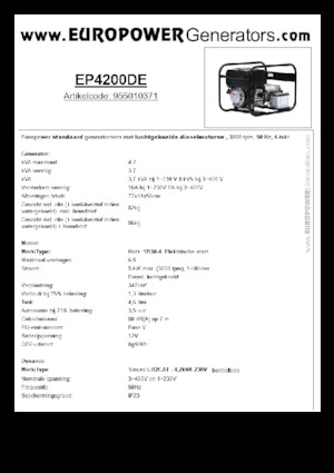 Dizelski generatori Europower EP4200DE (S)