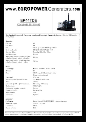 Dizelski generatori Europower EP44TDE (LS)