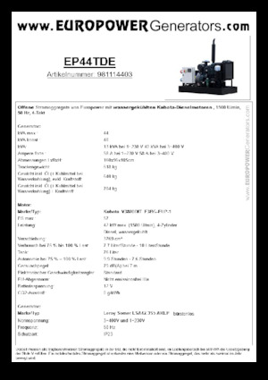 Dizelski generatori Europower EP44TDE (LS)