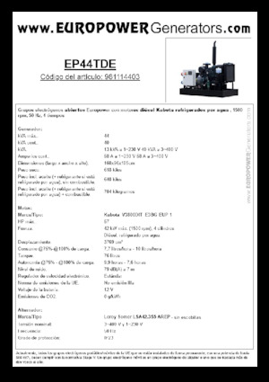 Dizelski generatori Europower EP44TDE (LS)