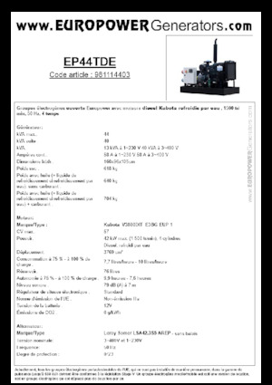 Dizelski generatori Europower EP44TDE (LS)