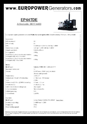 Dizelski generatori Europower EP44TDE (LS)