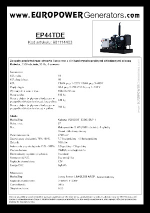 Dizelski generatori Europower EP44TDE (LS)