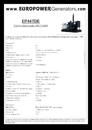 Dizelski generatori Europower EP44TDE (MA)