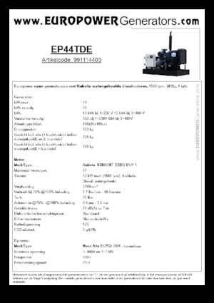 Dizelski generatori Europower EP44TDE (MA)