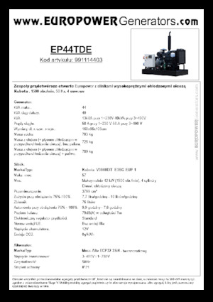 Dizelski generatori Europower EP44TDE (MA)