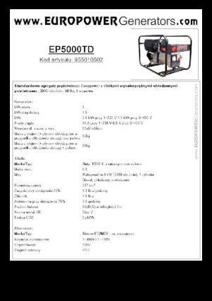 Dizelski generatori Europower EP5000TD (S)