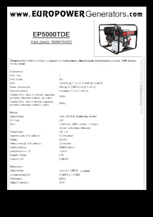 Dizelski generatori Europower EP5000TDE (S)