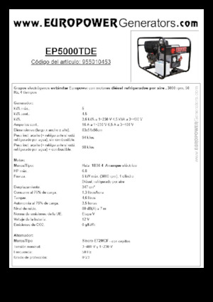Dizelski generatori Europower EP5000TDE (S)