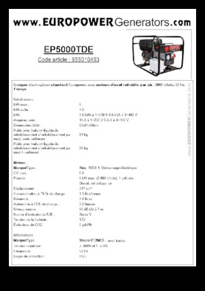 Dizelski generatori Europower EP5000TDE (S)
