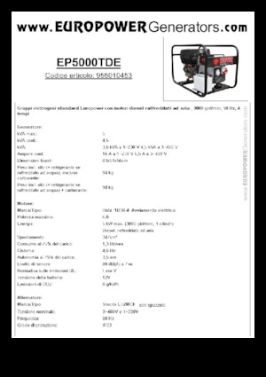 Dizelski generatori Europower EP5000TDE (S)