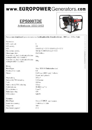 Dizelski generatori Europower EP5000TDE (S)