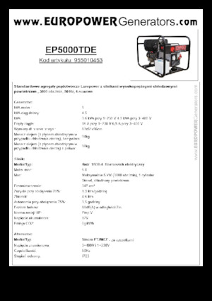Dizelski generatori Europower EP5000TDE (S)