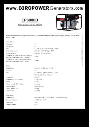 Dizelski generatori Europower EP6000D (S)