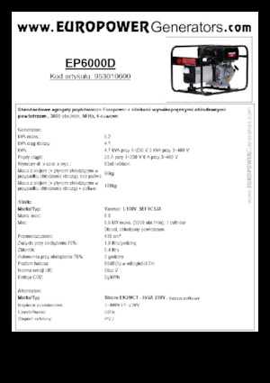 Dizelski generatori Europower EP6000D (S)