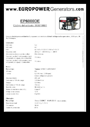 Dizelski generatori Europower EP6000DE (S)